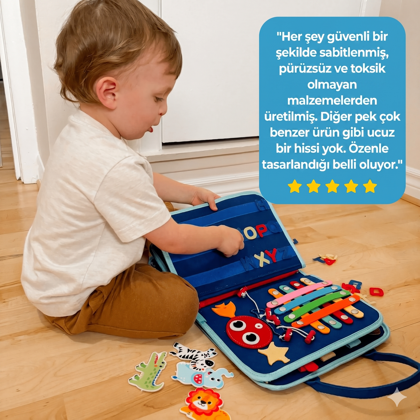 Kiddora™ Montessori Aktivite Çantası  | 8’i 1 Arada